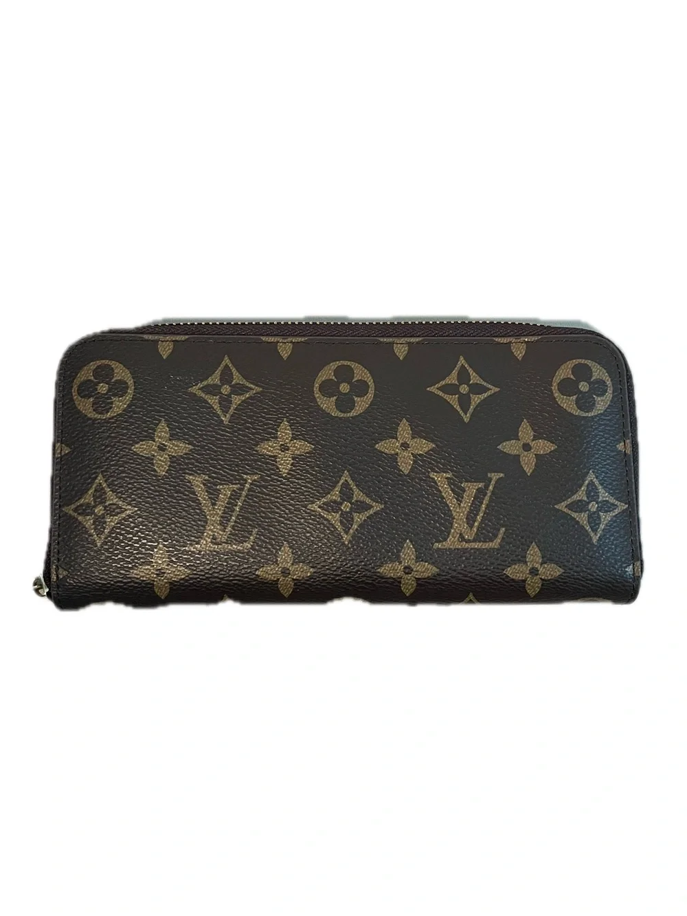 Louis Vuitton Vinyl Zip-Around Wallet in Dark Brown No Outside Zipper Pull